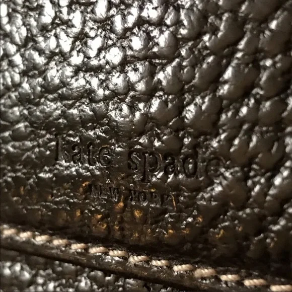 Kate Spade vintage pebbled tri-folding wallet black - Picture 2 of 9